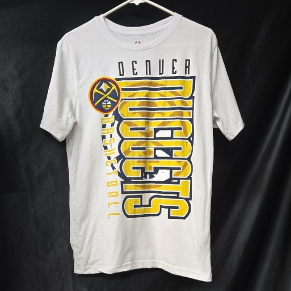 NBA Denver Nuggets White and Yellow Short Sleeve Tee - Picture 1 of 6